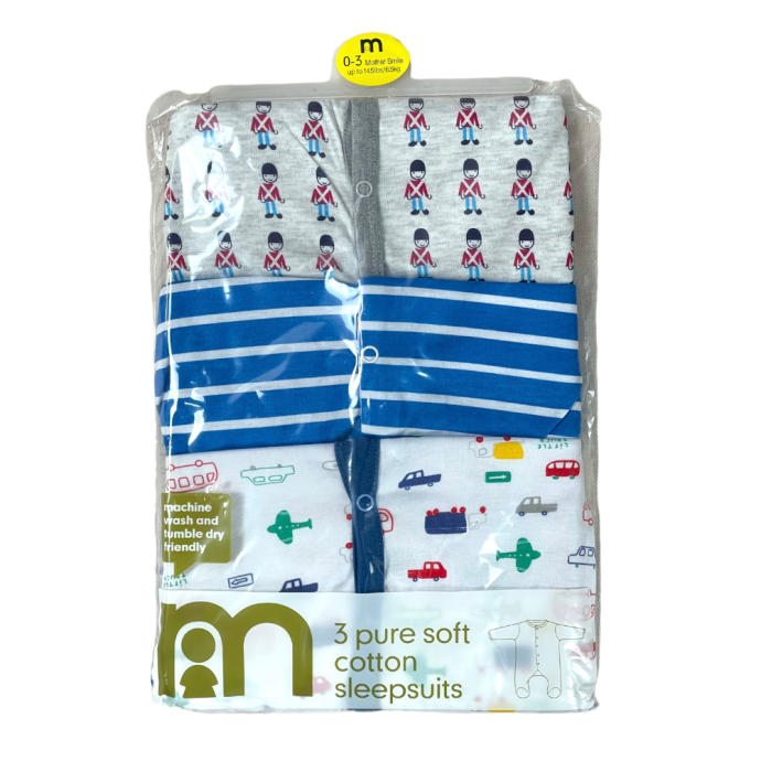 M BABY 3PC SLEEP SUIT SET - Image 2