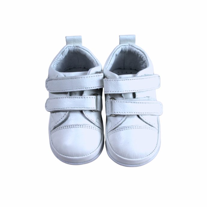 PLAIN BABY BOY WHITE LEATHER SHOES - Image 2